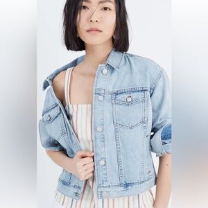 Madewell boxy crop denim jacket